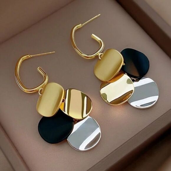 3for$20 m Pin Retro Hong Kong Style Colorblock Circle & Tassel Dangle - Picture 4 of 5